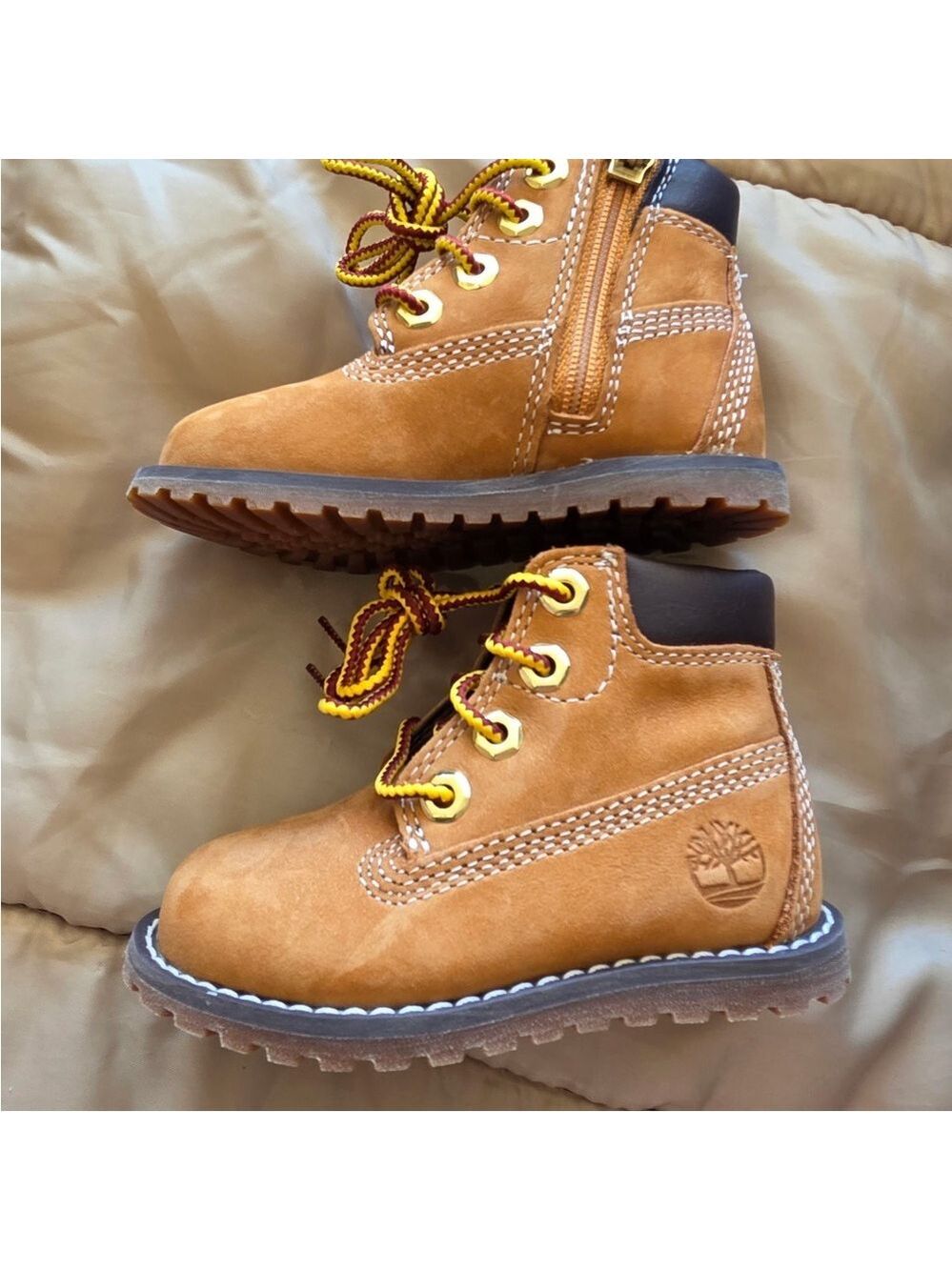 Timberland Kids BNWOT Brown Boots with Yellow Laces